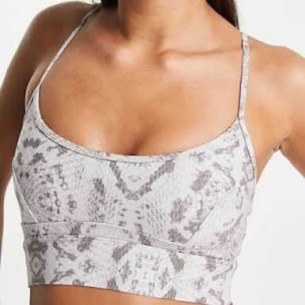 New Varley Irena Bra Taupe Grey Snake Size XS